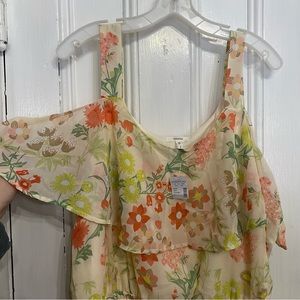 NWT Floral print cold shoulder dress